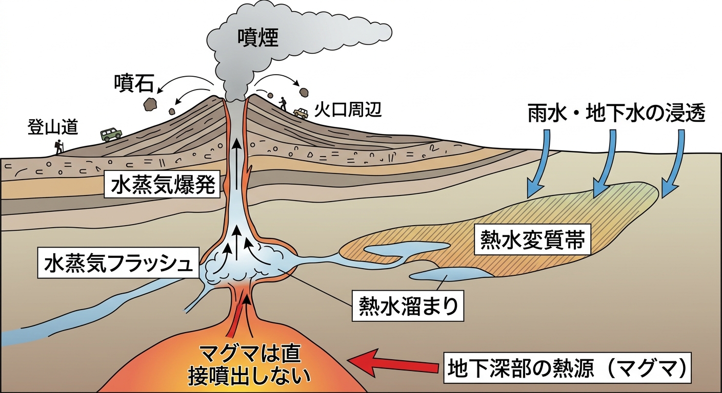 御嶽山 水蒸気噴火のメカニズム