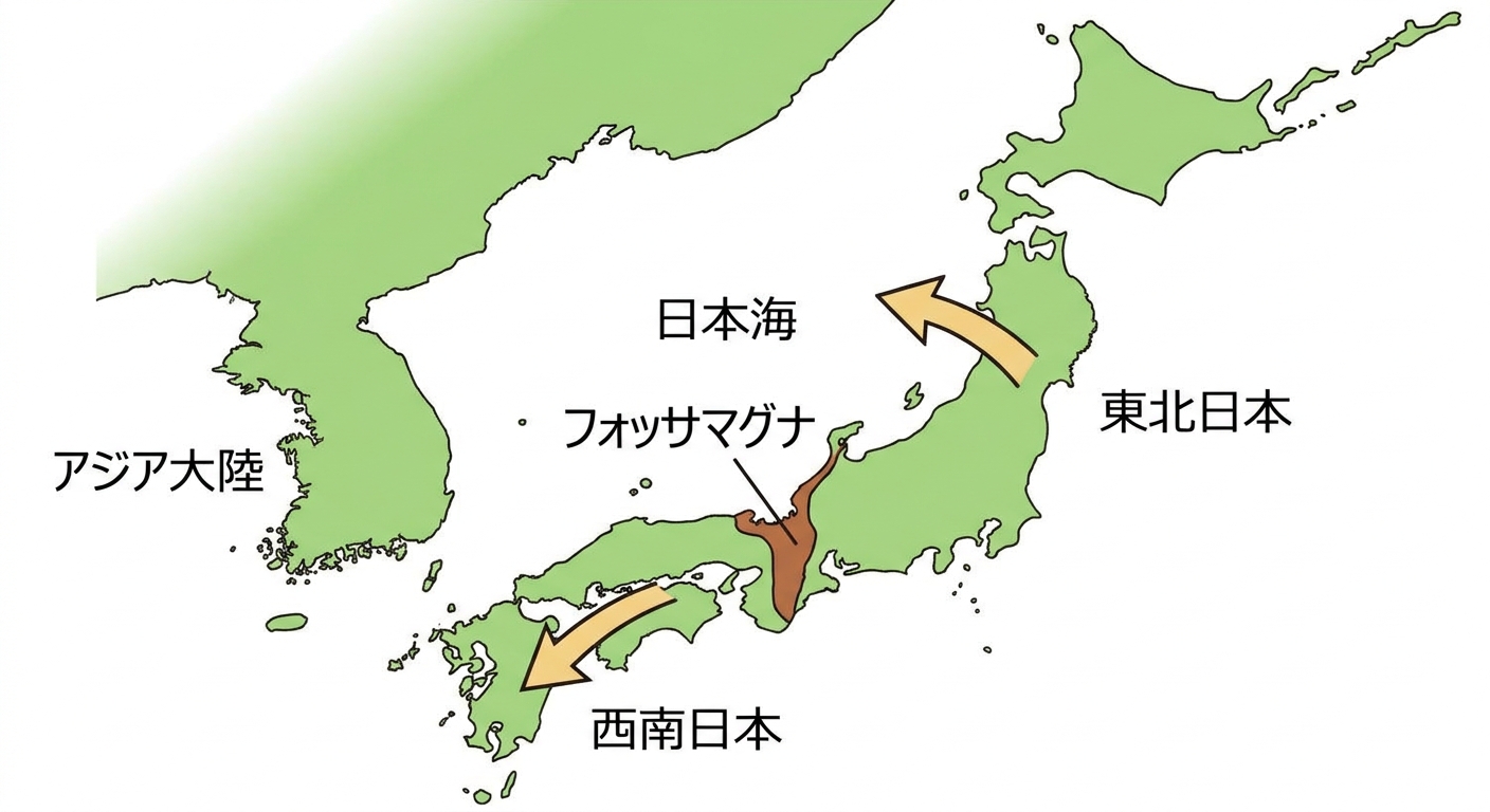 日本列島の観音開きとフォッサマグナの形成過程